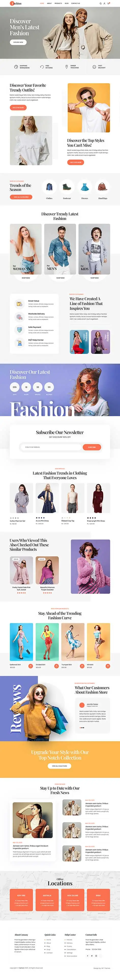 Fashion Trends - clothing brand WordPress theme