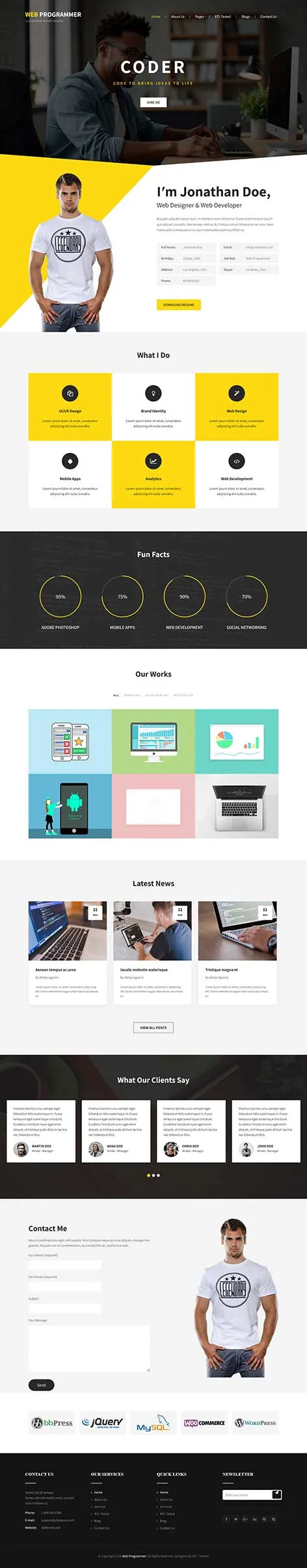Coder WordPress theme for developers by SKT Themes