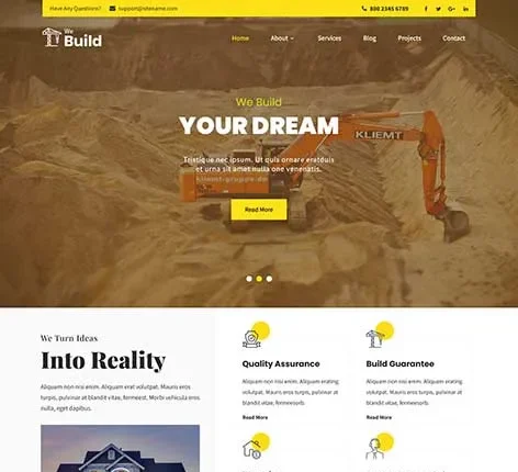 Construction Website Template by SKT Themes – Builder Industry Product
