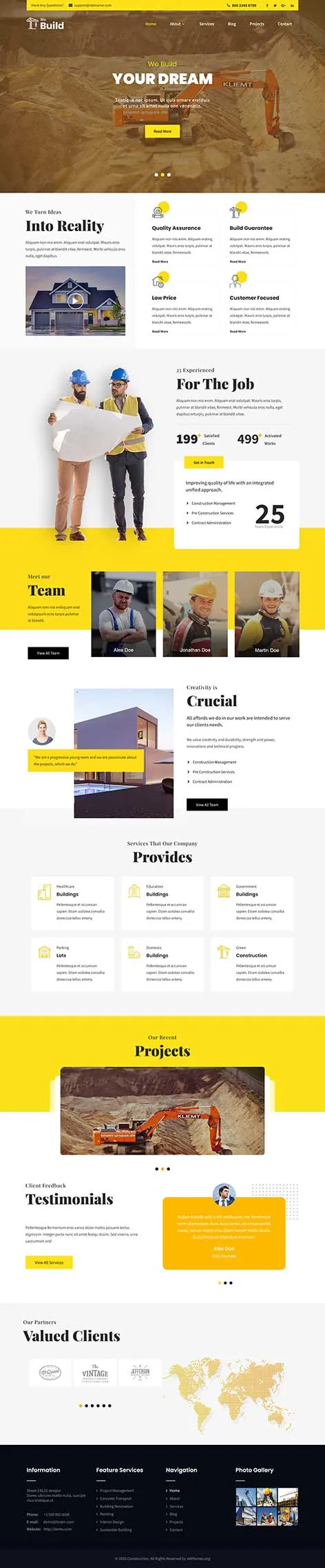 Construction Website Template by SKT Themes â€“ Builder Industry Product