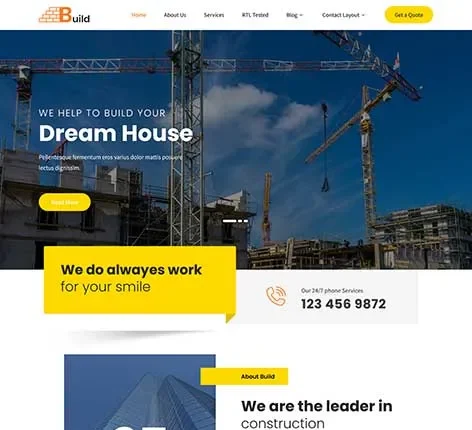 Construction Website Theme for Builders and Contractors