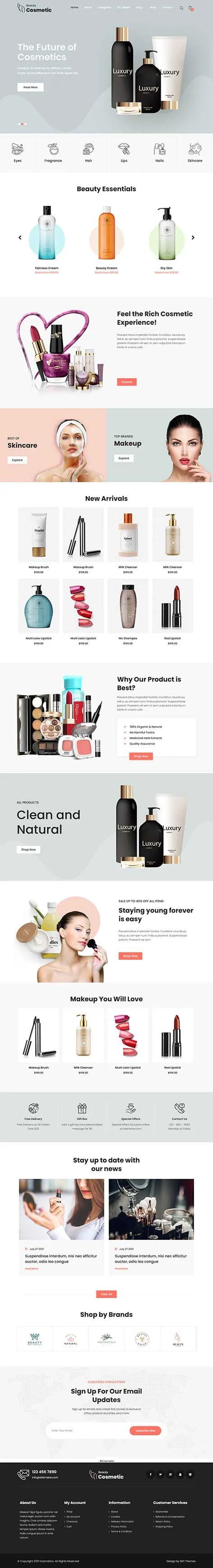 Cosmetics eCommerce WordPress Theme for Beauty Brands and Online Shops