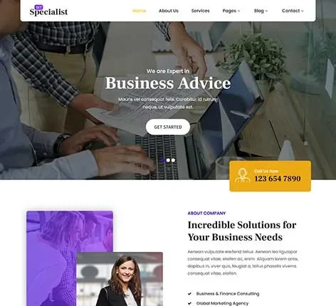 Creative website template for portfolios by SKT Themes