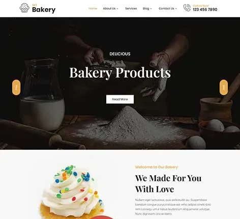 CupCake WordPress Theme for bakeries and dessert stores