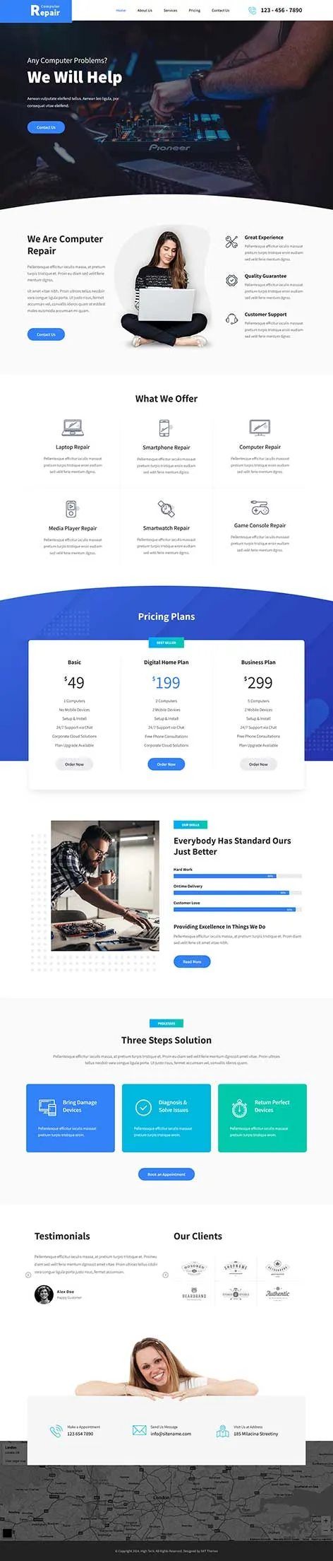 Data Recovery WordPress Theme for IT Support and Tech Services