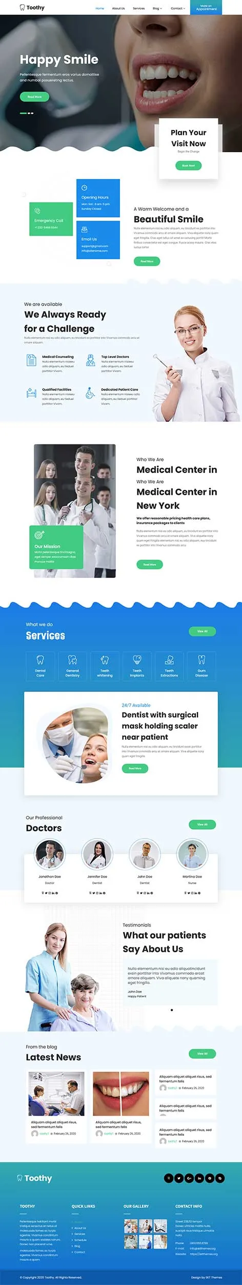 Dental Care WordPress Theme for Dentists and Oral Clinics