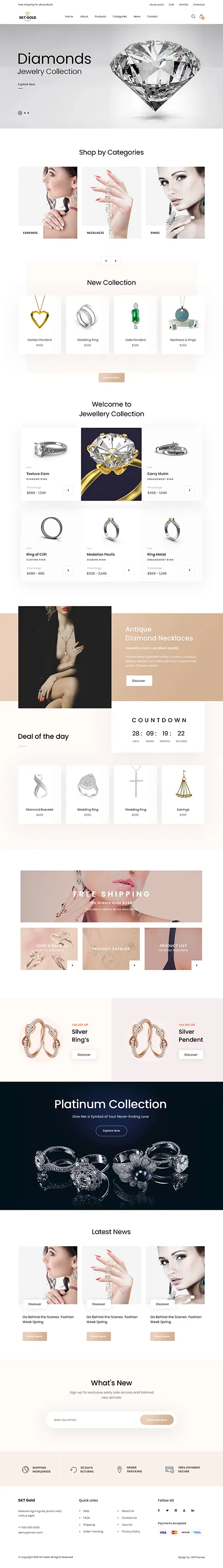 Diamond WordPress Theme by SKT Themes â€“ Luxury and jewelry layout