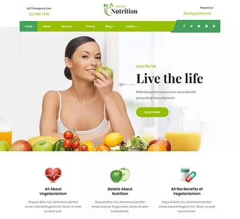Dietitian WordPress Theme for Nutritionists and Wellness Experts