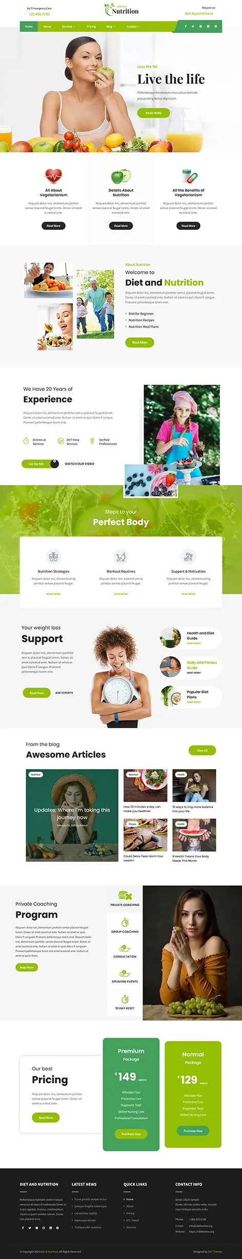 Dietitian WordPress Theme for Nutritionists and Wellness Experts