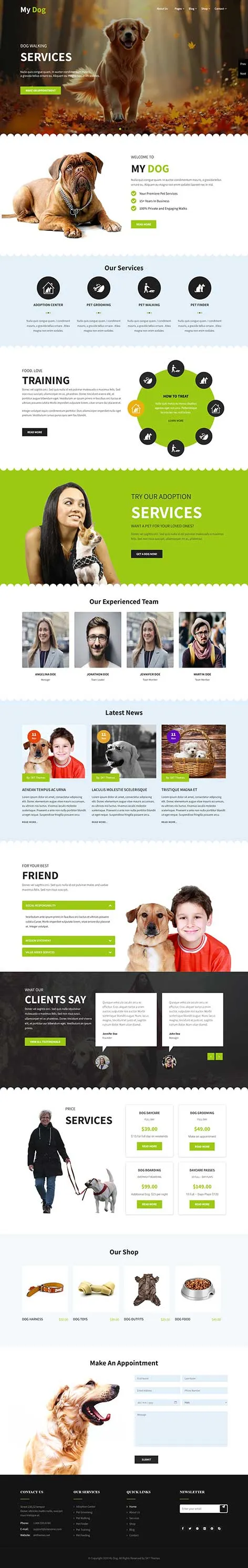 Dog Walking WordPress Theme by SKT Themes