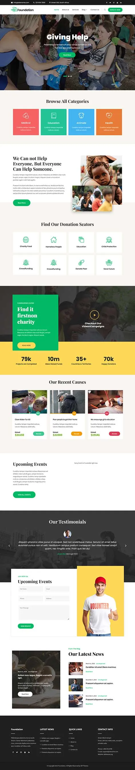Donation Templates Website by SKT Themes â€“ Charity and Fundraising Product