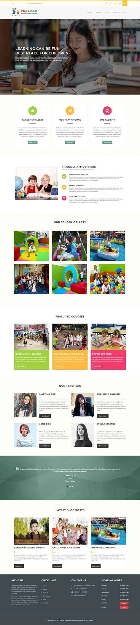 Education Hub WordPress Theme by SKT Themes