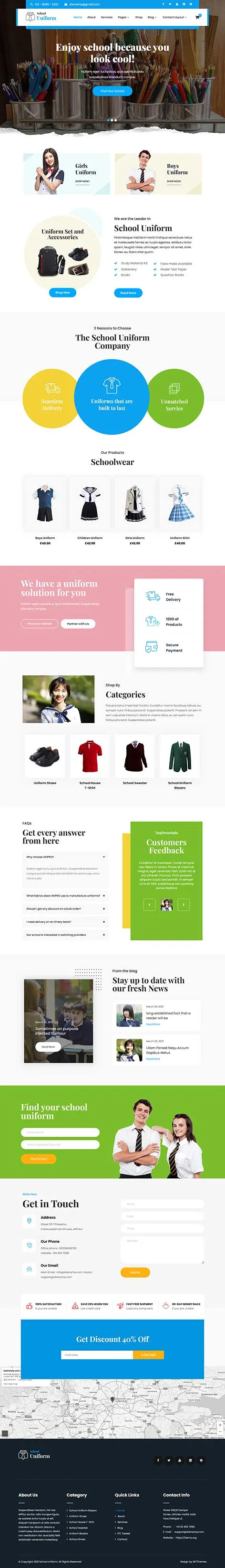 Educational supplies WordPress theme for school shops by SKT Themes