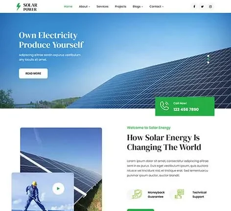 Energy Company WordPress Theme for Solar and Utility Providers
