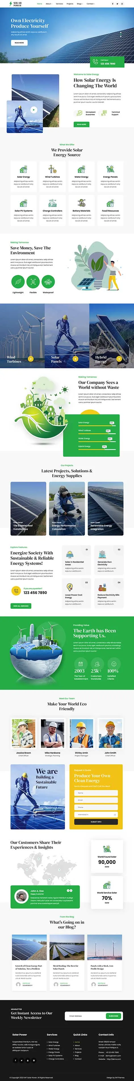 Energy Company WordPress Theme for Solar and Utility Providers