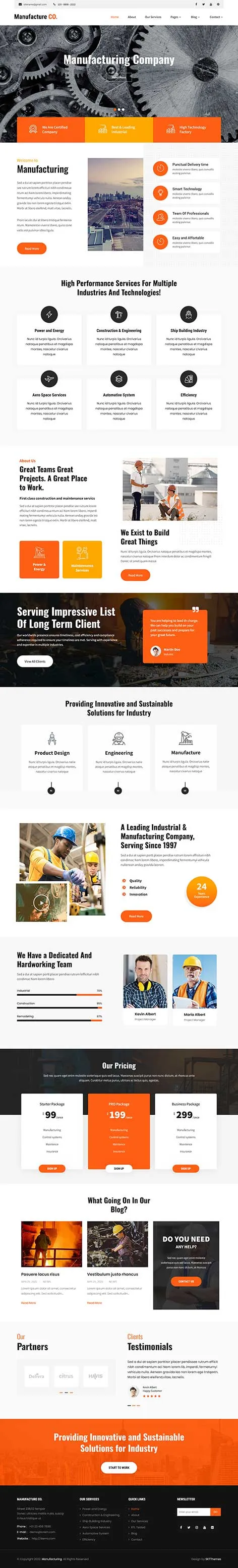 Engineering Company WordPress Theme by SKT Themes