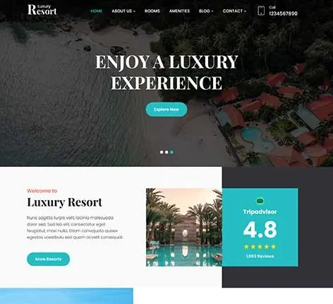 Exclusive Resort WordPress Theme for Luxury Hotels and Travel Retreats