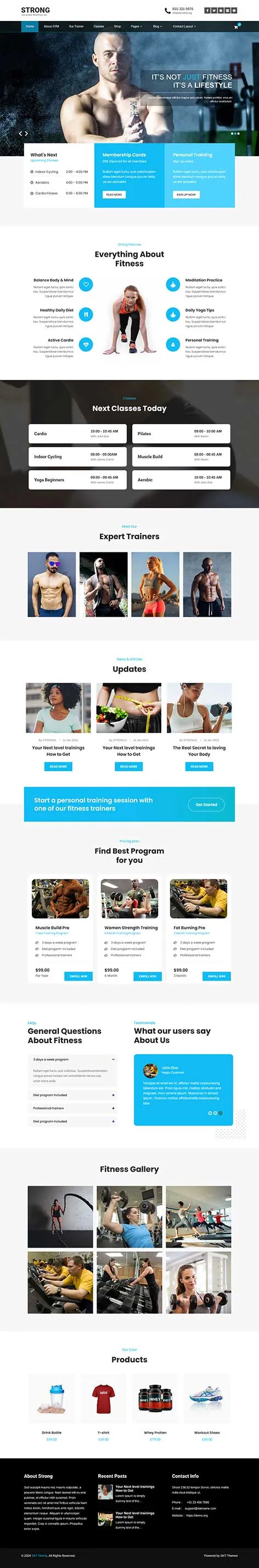 Workout WordPress Theme for Fitness Trainers and Gyms