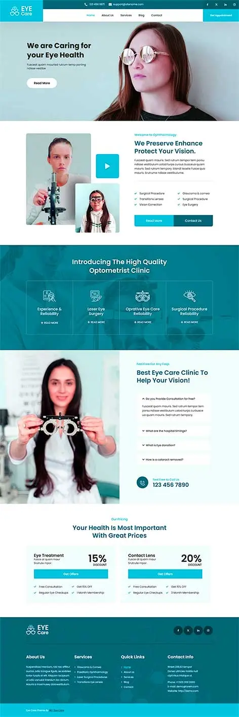 Eyewear WordPress Theme for Optical Stores