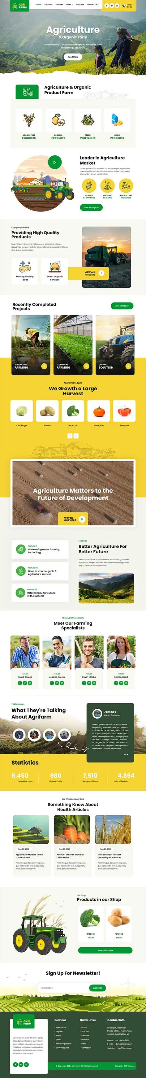 Farming WordPress Theme for Agriculture, Crops, and Organic Farms