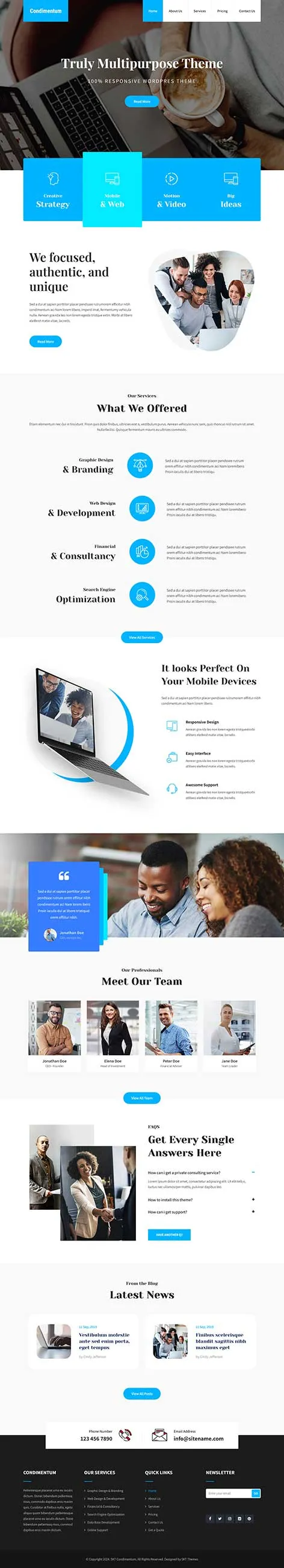 Feature-rich and multi concept WordPress theme by SKT Themes