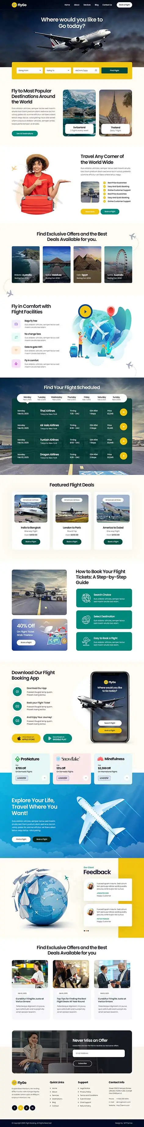 Flight Booking WordPress Theme