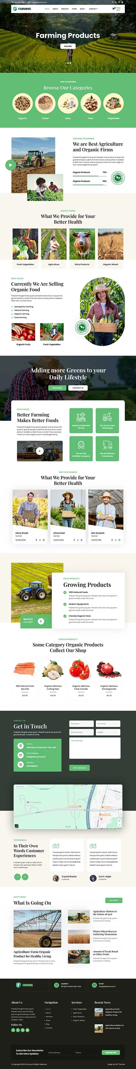 Food Farm WordPress Theme for Agriculture and Organic Stores