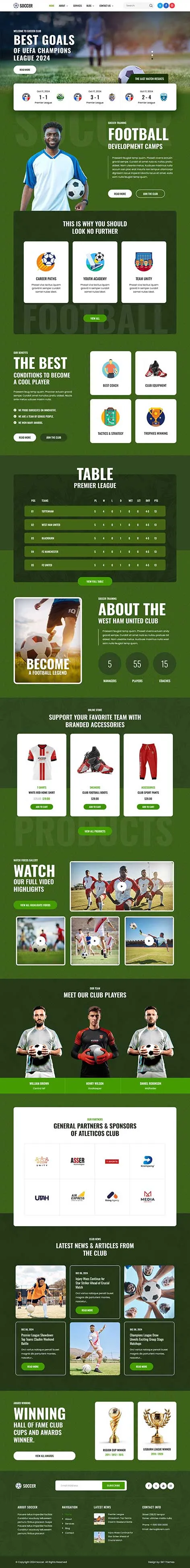 Football WordPress Theme for Sports Clubs, Teams, and Fansites