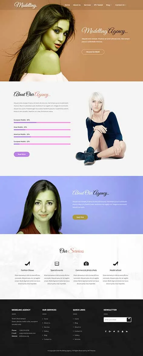 Free Catwalk WordPress Theme for fashion shows and modeling agencies
