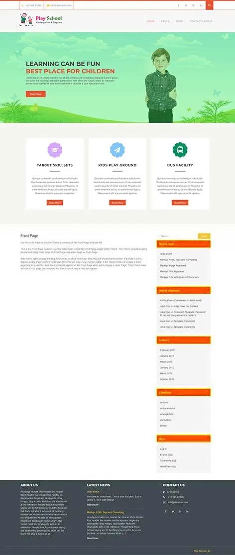 Free Language School WordPress Theme for tutoring centers and language courses