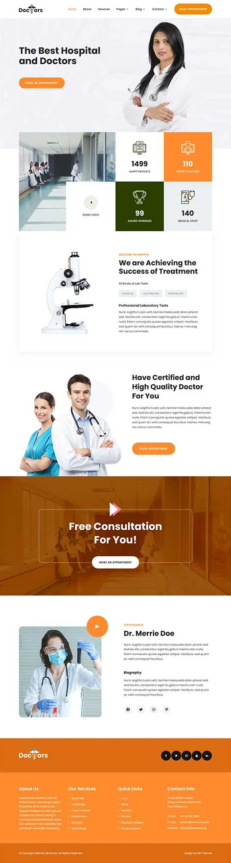 Free Medical Doctor WordPress Theme for clinics and private practices