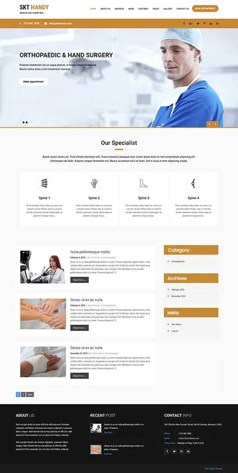 Free Medical Health WordPress Theme designed for hospitals and health centers