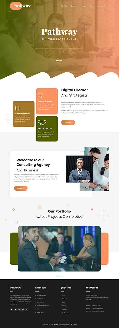 Free Project Management WordPress Theme for teams and service providers