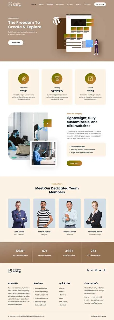 Free Recommended WordPress Theme with curated features for general use.