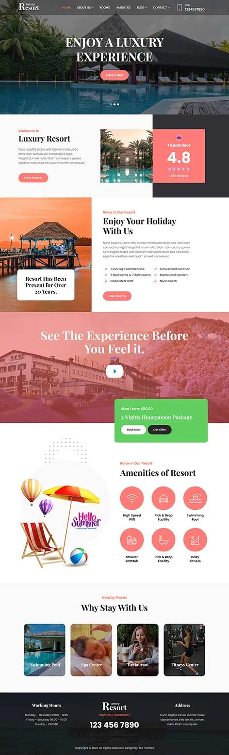 Free Rental Property WordPress Theme for real estate listings and booking