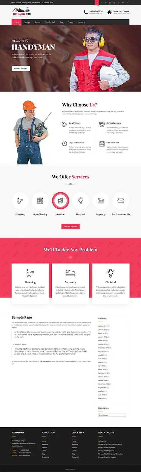 Free Service WordPress Theme for local businesses and professionals