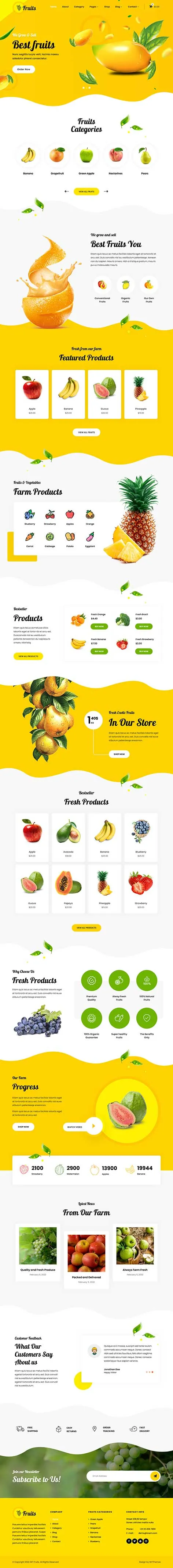 Fresh Fruit WordPress Theme for farms, vendors, and organic markets