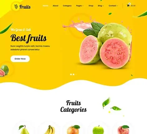 Fruits and Vegetables WordPress Theme for Organic Produce Stores