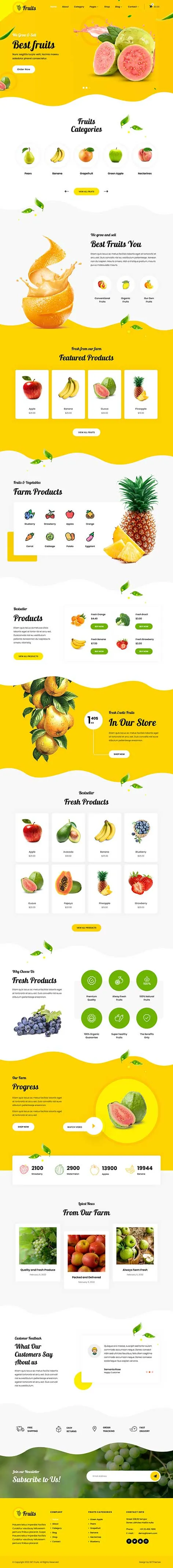 Fruits and Vegetables WordPress Theme for Organic Produce Stores