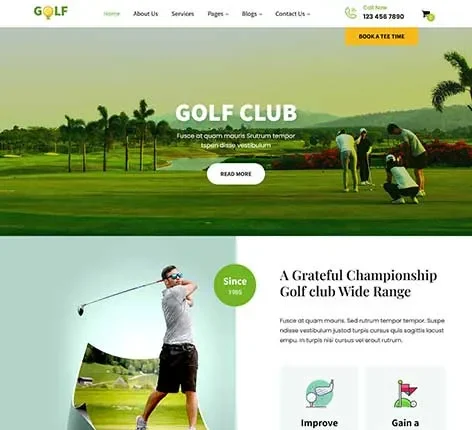 Golf Club WordPress Theme for Courses, Tournaments, and Country Clubs