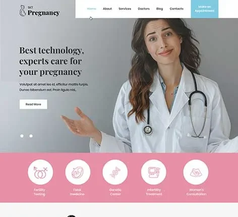 Gynecologist WordPress Theme for Women’s Health Clinics