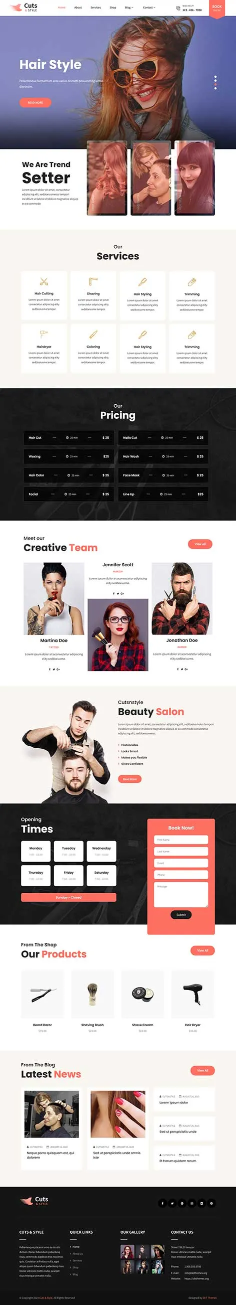 Hair Extensions WordPress Theme for salons, stylists, and beauty stores