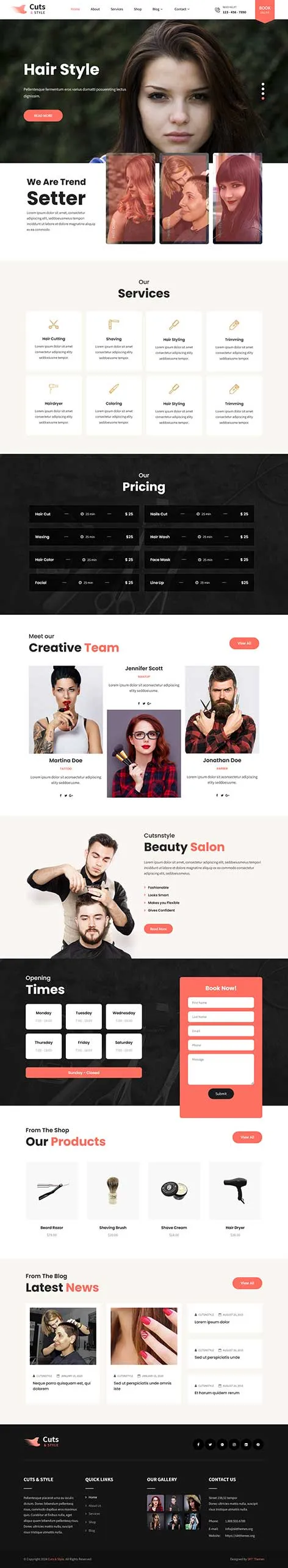 HairStyle WordPress Theme for Salons, Stylists, and Beauty Experts