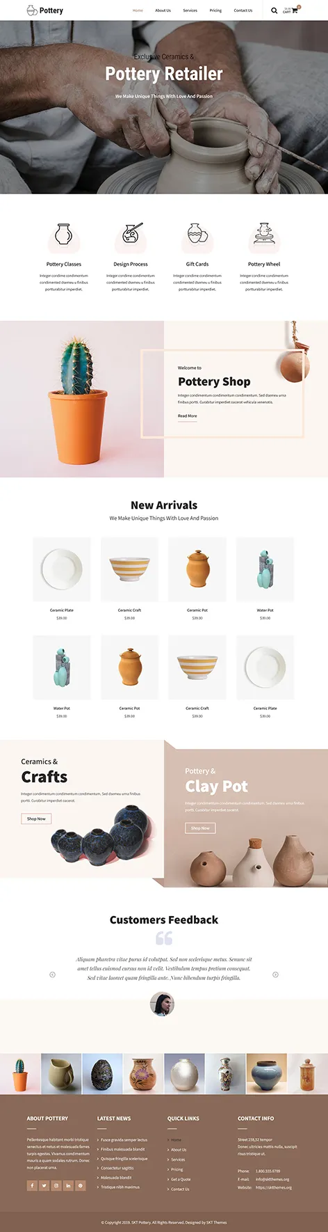 Handicraft shop WordPress theme for artisans by SKT Themes