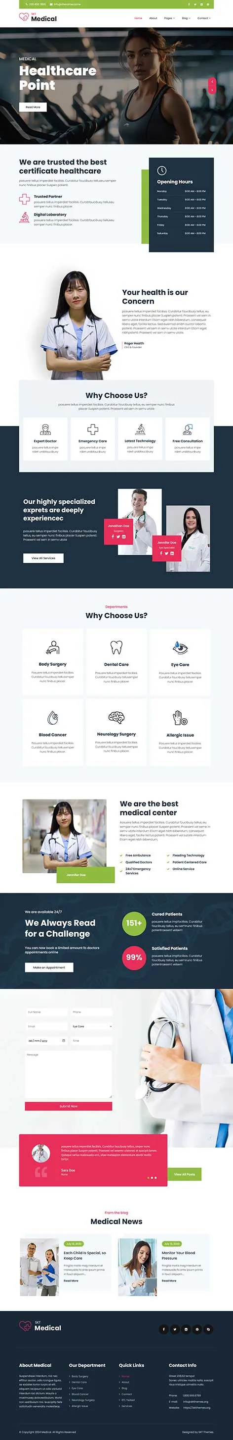 Health blog WordPress theme for wellness content by SKT Themes