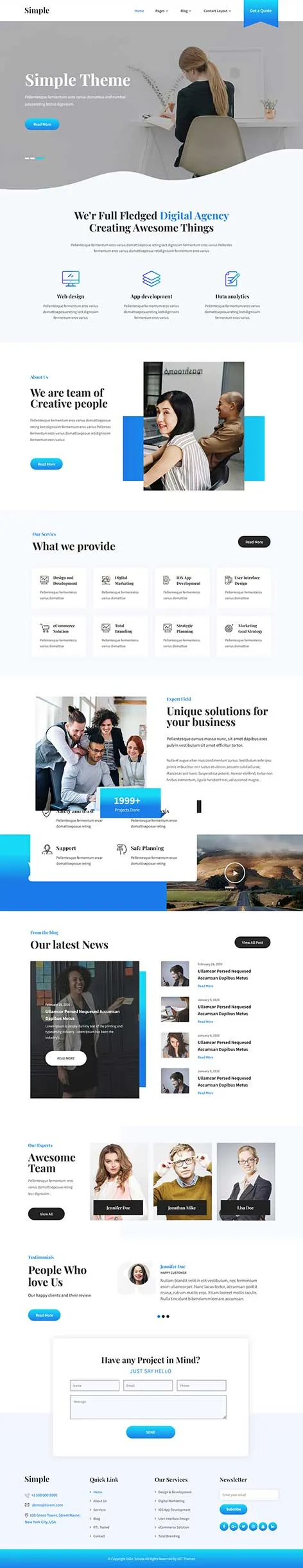 High Quality Clean WordPress Theme for Professional Sites
