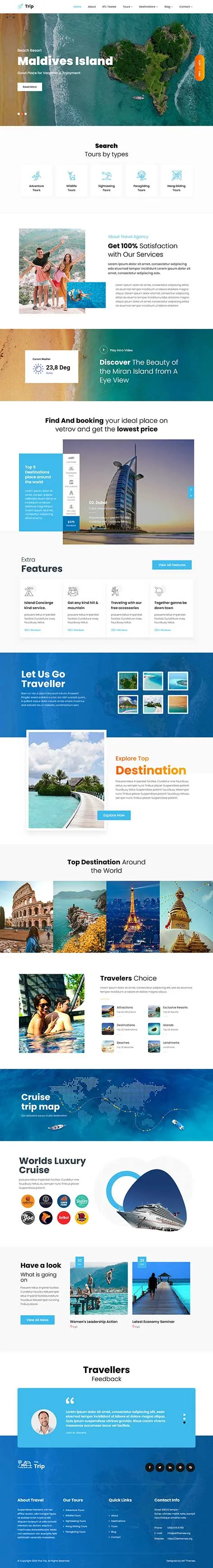 Holiday WordPress Theme for Seasonal Travel and Vacation Sites