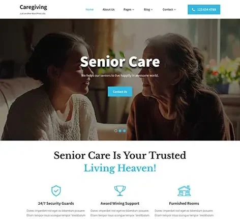 Home care WordPress theme for caregivers by SKT Themes
