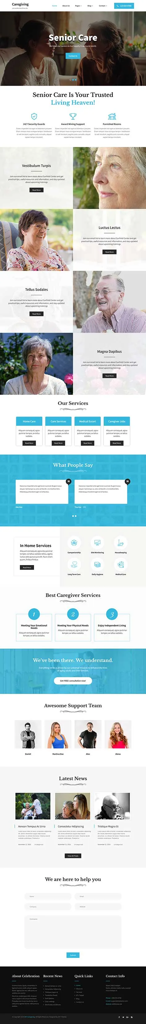 Home care WordPress theme for caregivers by SKT Themes