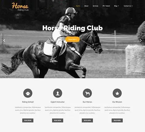 Horse Club WordPress Theme for Equestrian Groups and Riding Schools